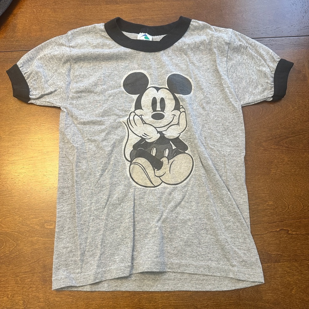 Augusta Sportswear Gray and Black Kids Mickey Mouse T-Shirt